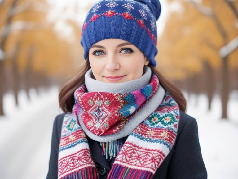 Bunter Strickschal Bunter Strickschal